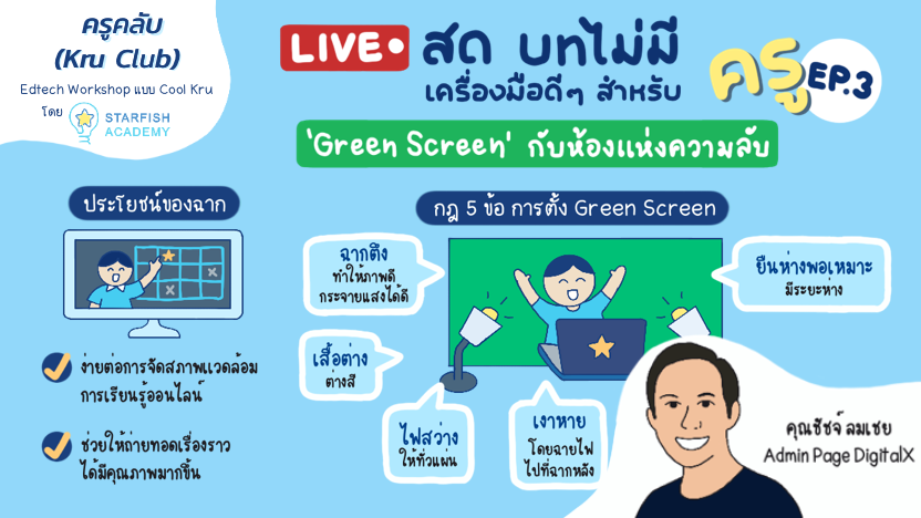 Live สดบทไม่มี เครื่องมือดีๆ สำหรับครู ep.3 “Green Screen” กับห้องแห่งความลับ