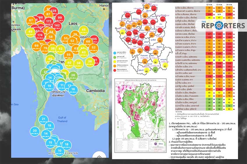 ปัญหาฝุ่น PM2.5 ในภาคเหนือของประเทศไทยมีสาเหตุมาจากการเผาในที่โล่ง การเผาในประเทศเพื่อนบ้าน และอุตสาหกรรมเป็นส่วนใหญ่