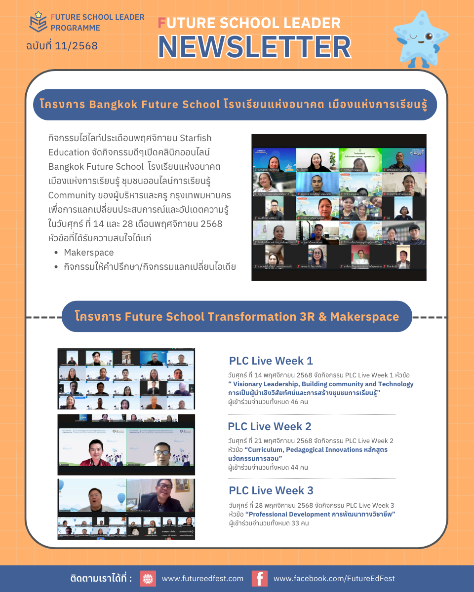 Newsletter Future School Leader  ประจำเดือน  พฤศจิกายน 2568